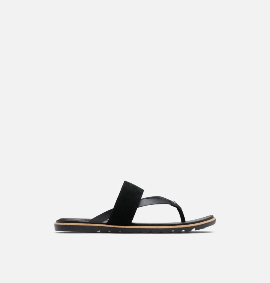 Black-Sea Salt Sorel Women's Ella Ii Easy Flip Sandal