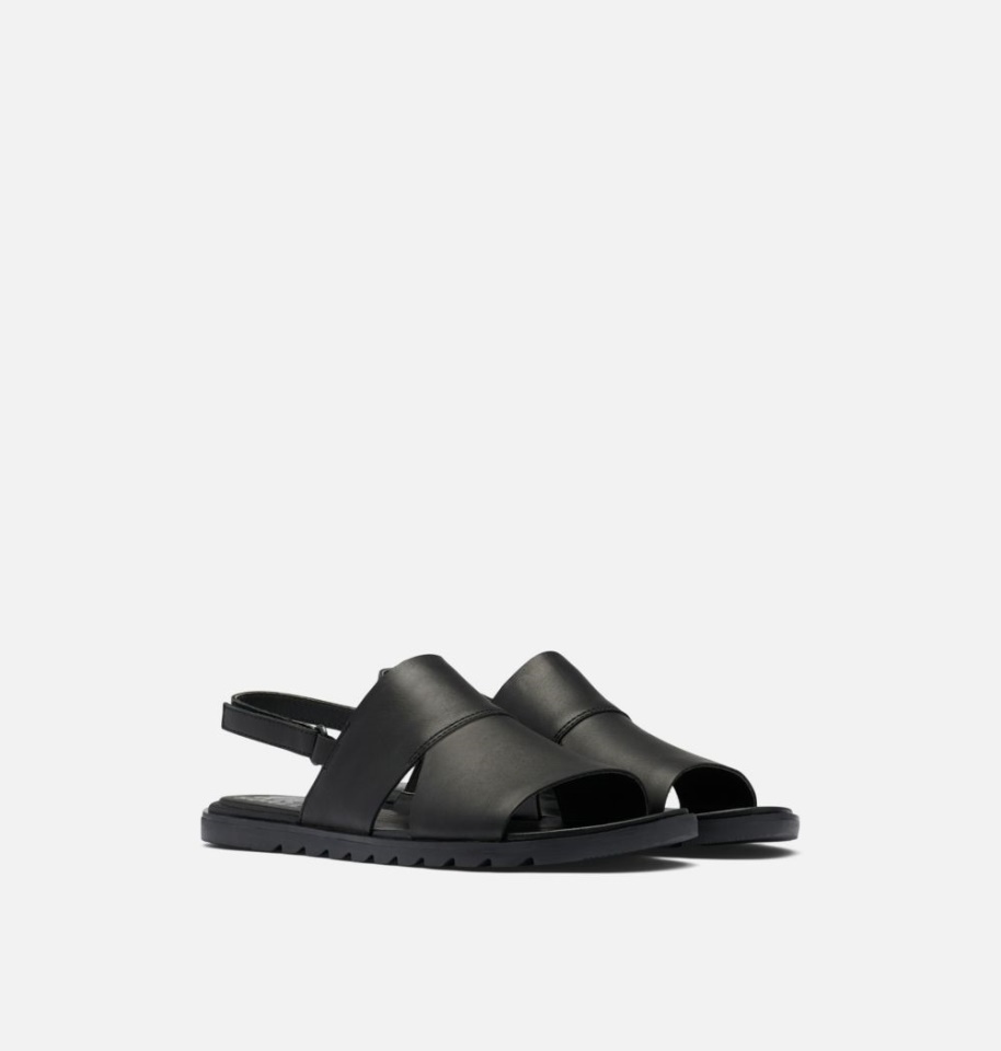 Black-White Sorel Women's Ella Ii Slingback Sandal