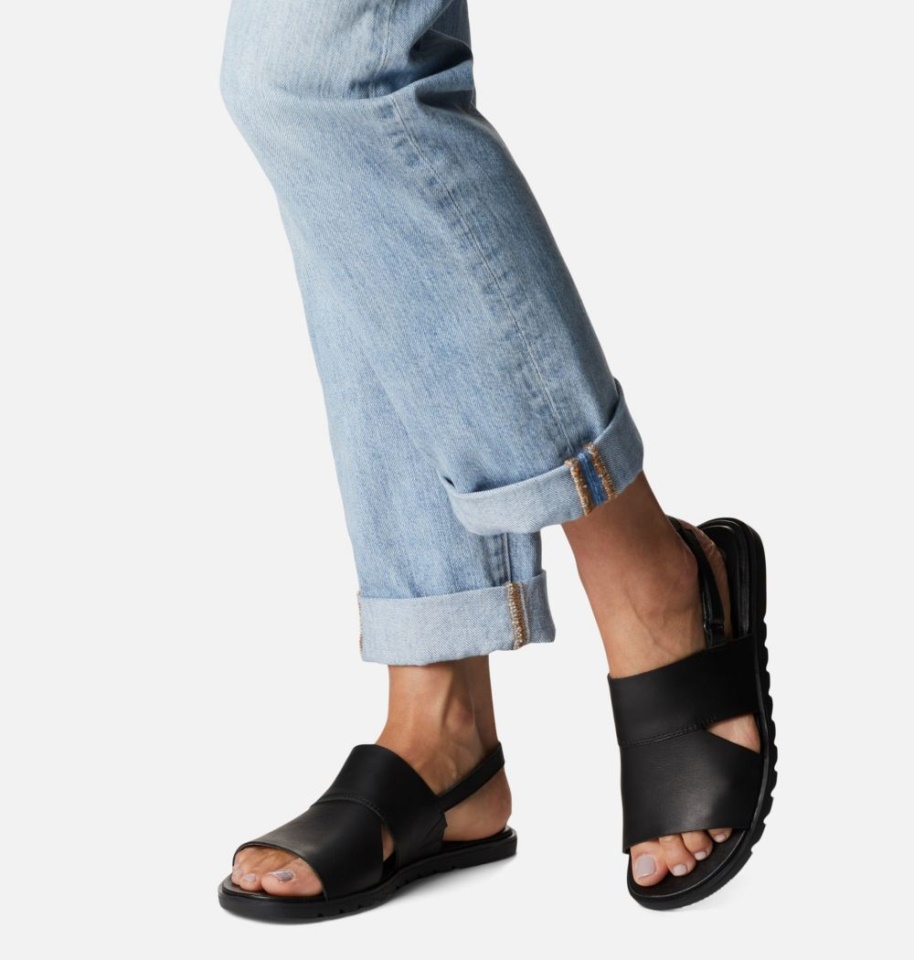 Black-White Sorel Women's Ella Ii Slingback Sandal