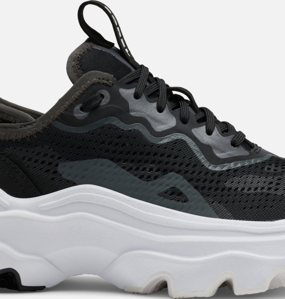 Black-White Sorel Women's Kinetic Breakthru Day Lace Sneaker