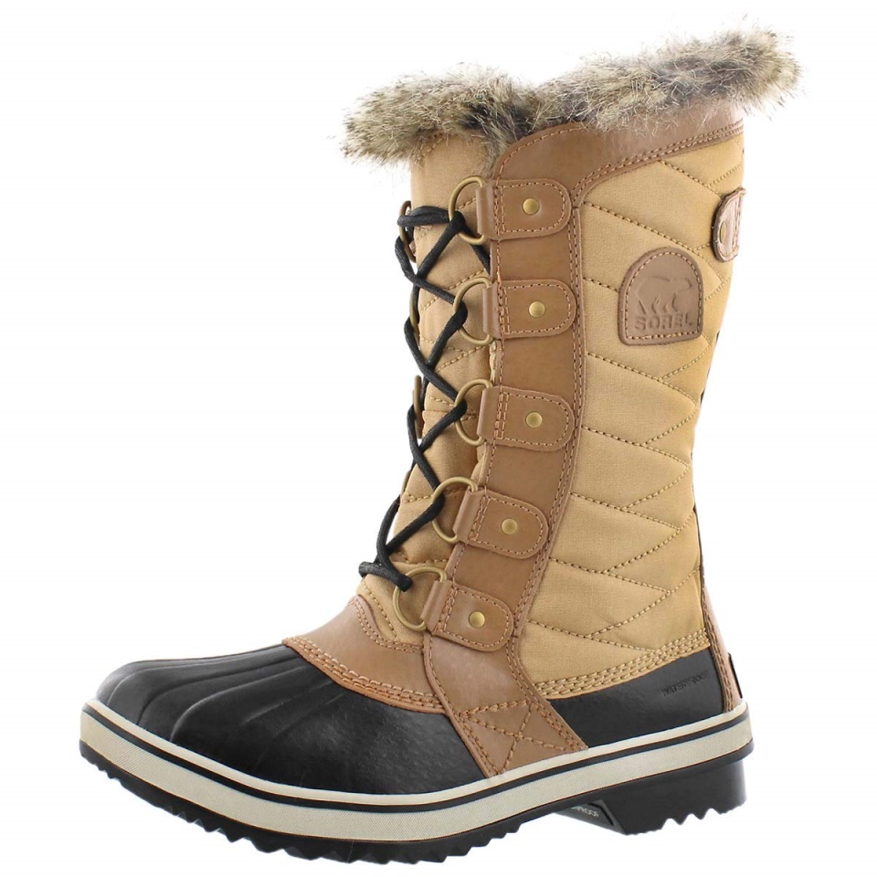 Brown Curry Fawn Sorel Women's Tofino Herringbone Boots