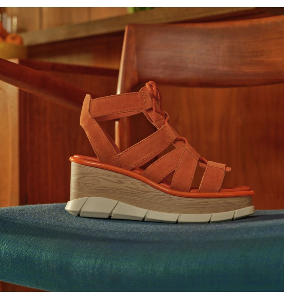 Desert Sun-Chalk Sorel Women's Joanie Iii Lace-Up Wedge Sandal