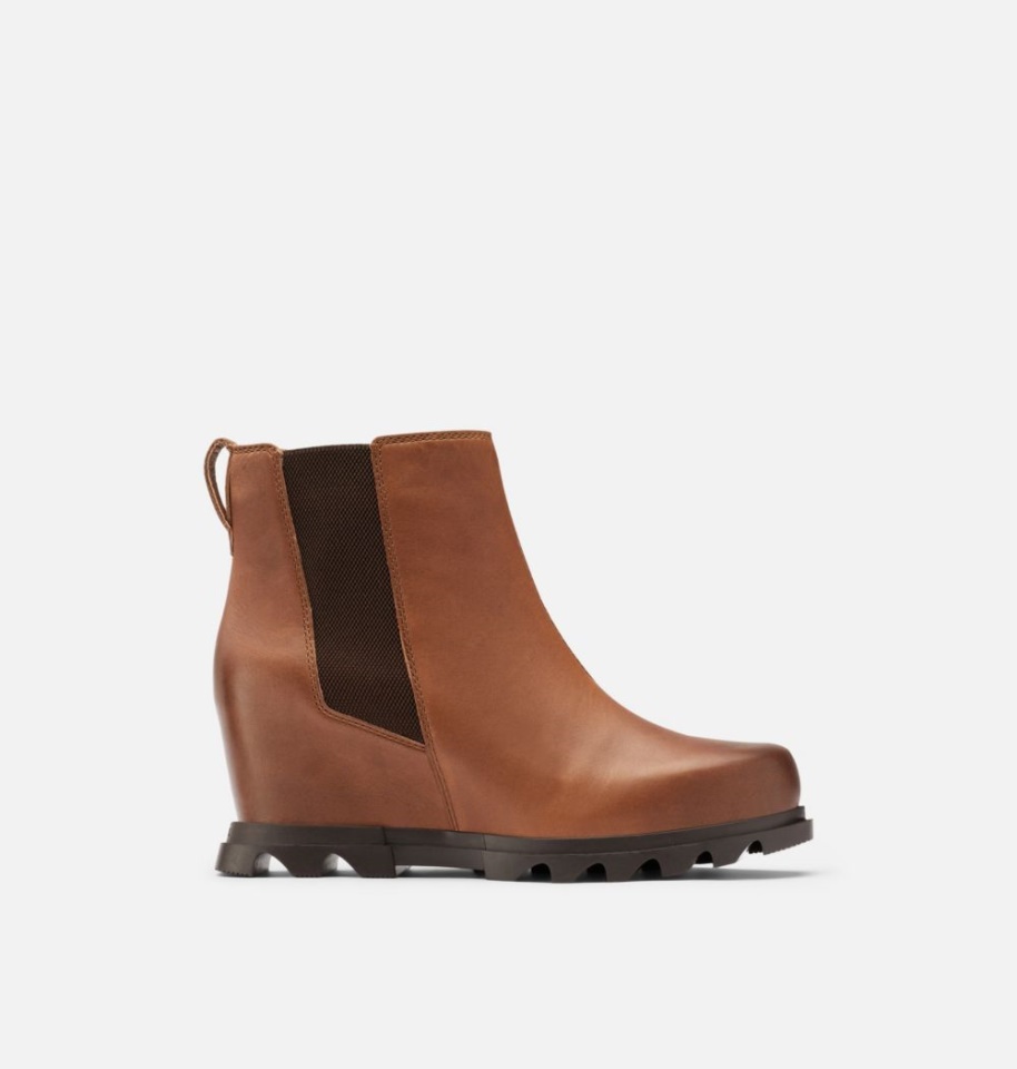 Hazelnut-Blackened Brown Sorel Women's Joan Of Arctic Wedge Iii Chelsea Wide Bootie