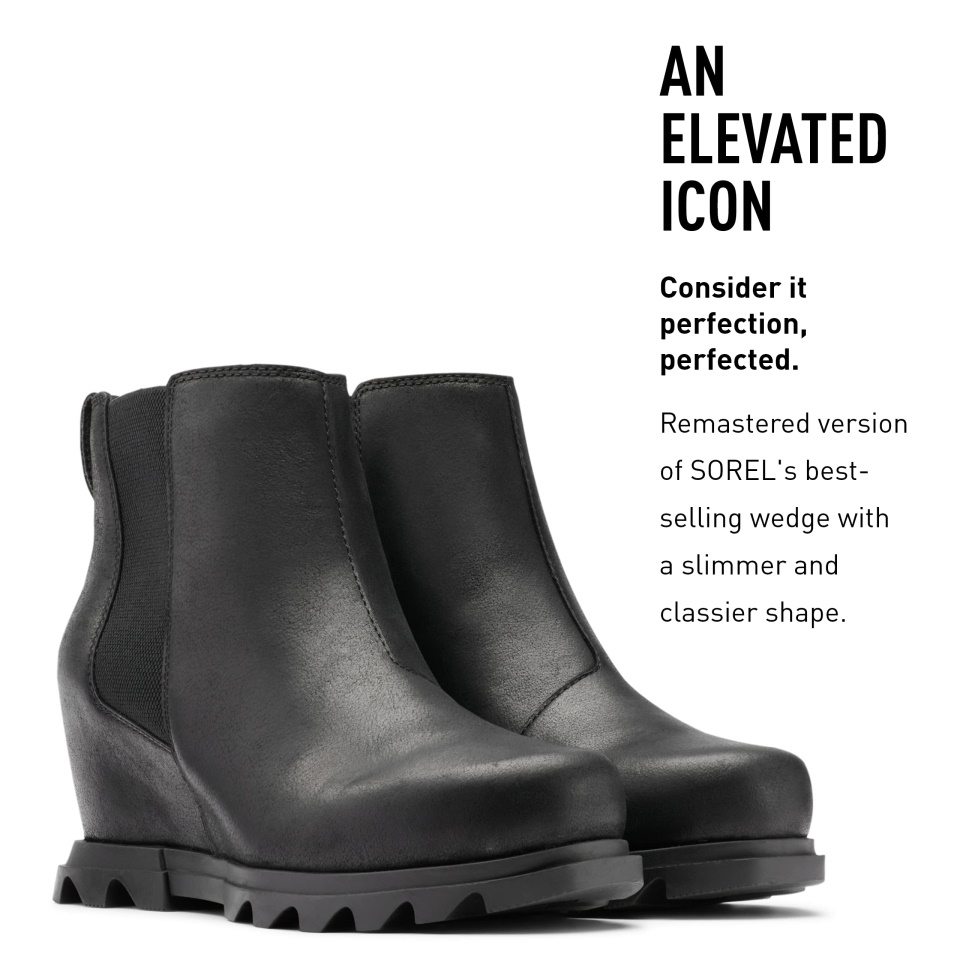 Joan Of Arctic Wedge Iii Chelsea Wide Black Sea Salt Sorel