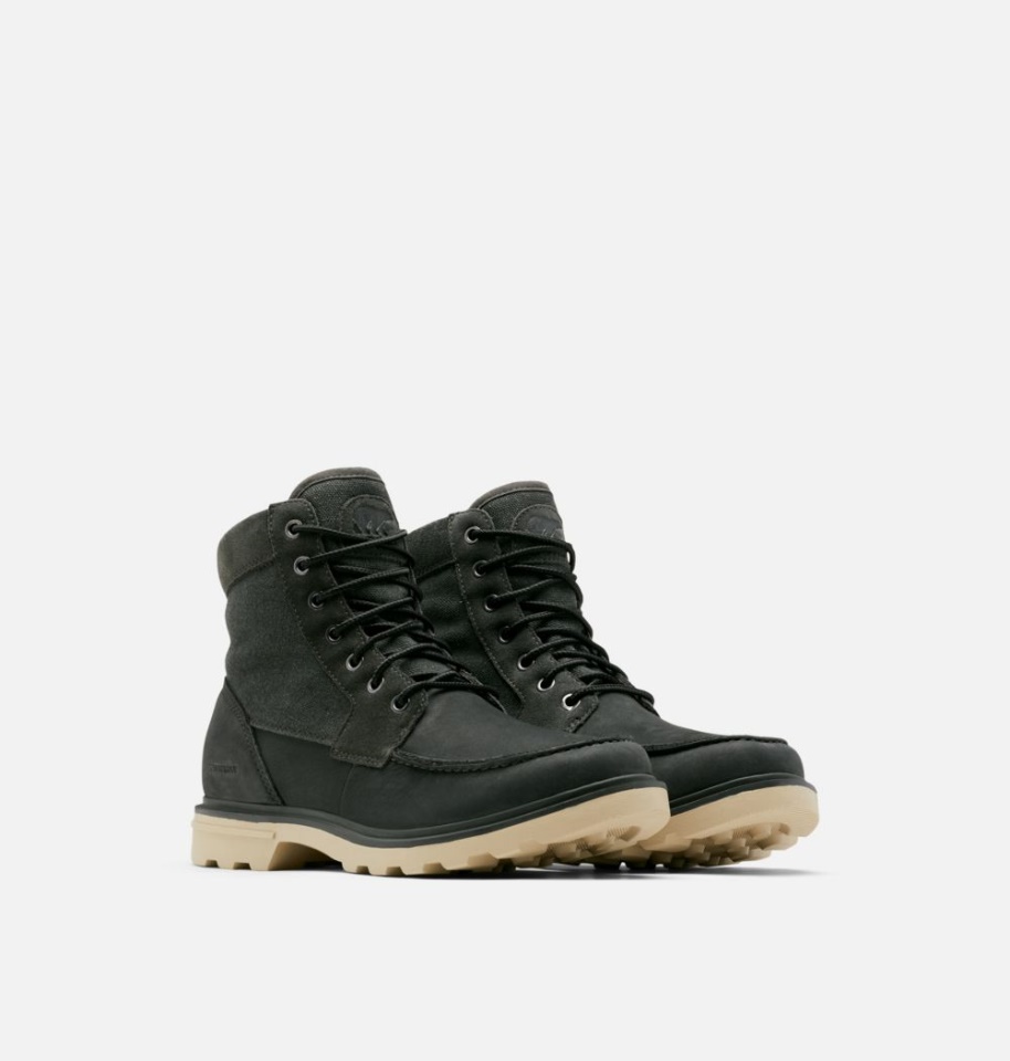Men's Carson Moc Waterproof Winter Boot Sorel Coal-Oatmeal