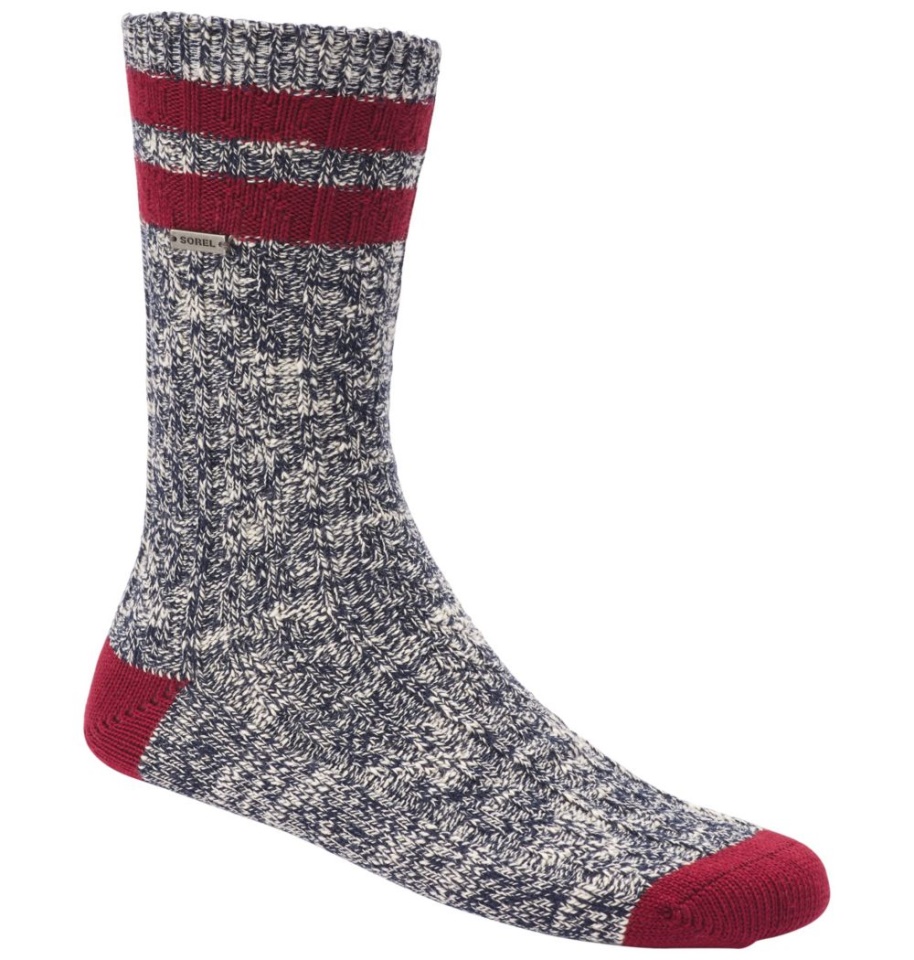 Navy Women's Cotton Varsity Stripe Crew Sorel