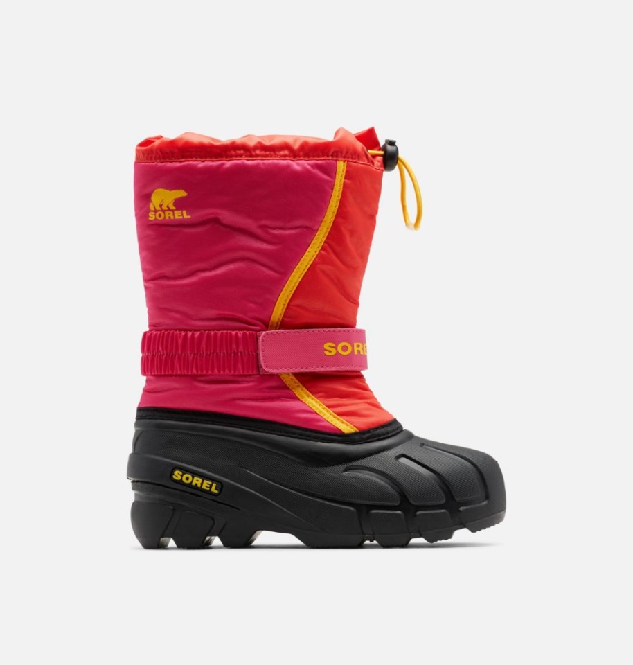 Poppy Red-Cactus Pink Sorel Youth Flurry Boot