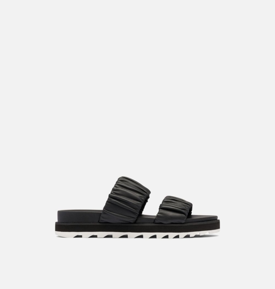 Sorel Black-Chalk Women's Roaming Two Strap Slide Sandal