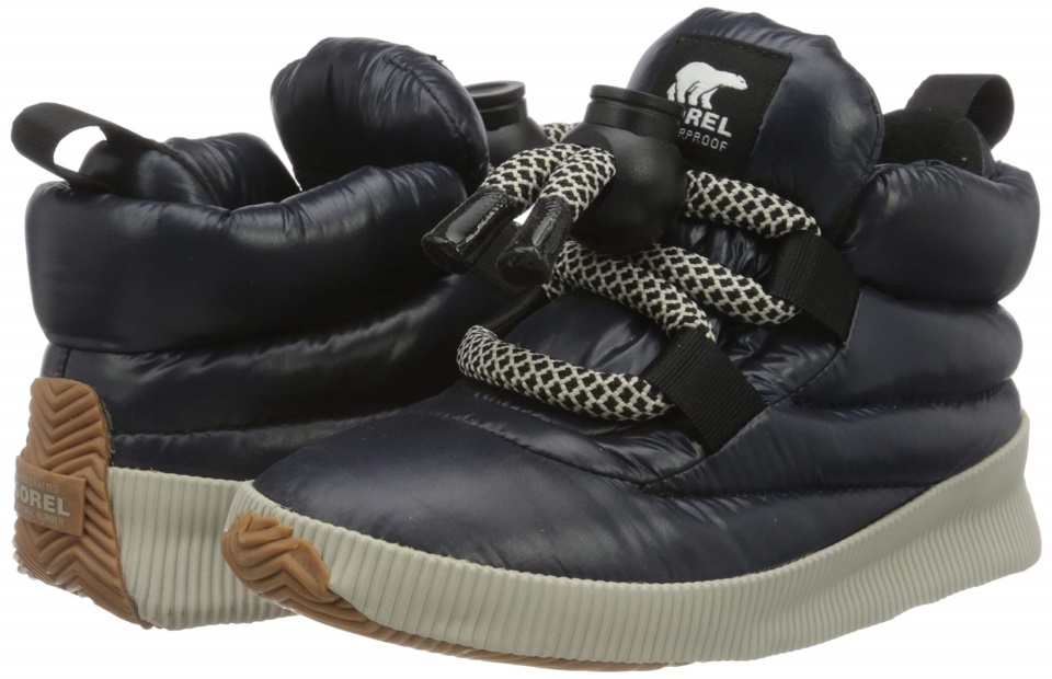 Sorel Black Women's Out N About Puffy Lace Winter Boots