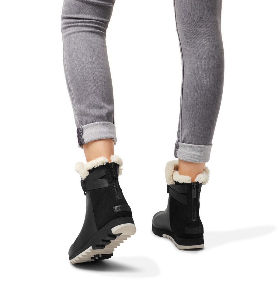 Sorel Black Womens Harlow Bootie Cozy