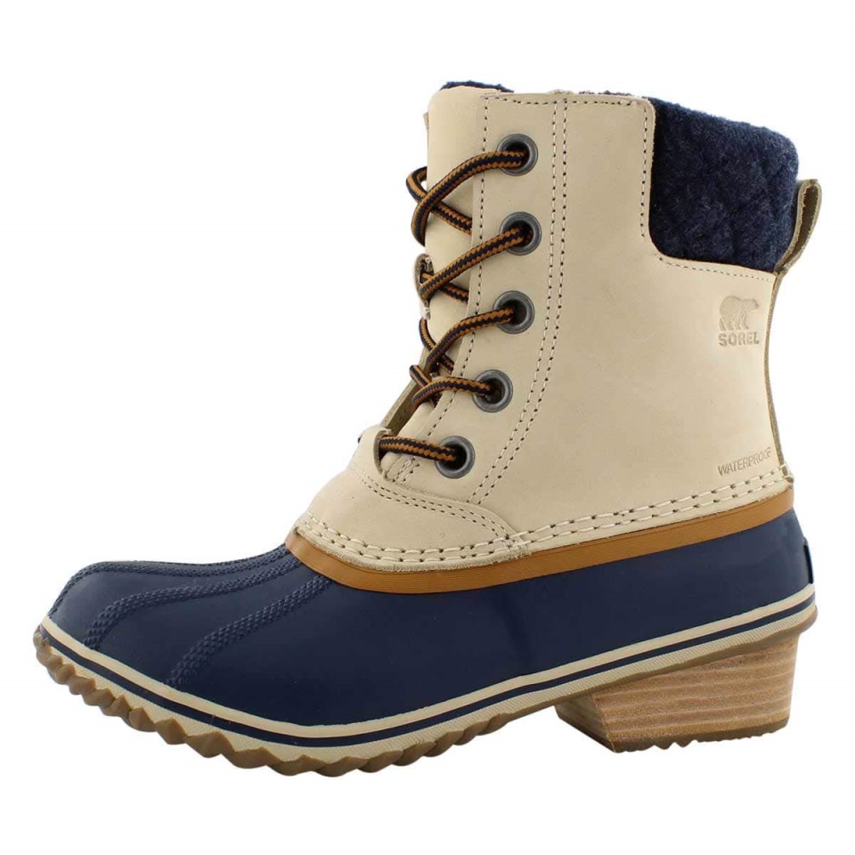 Sorel Oatmeal Collegiate Navy Women's Slimpack Lace Ii Snow Boot