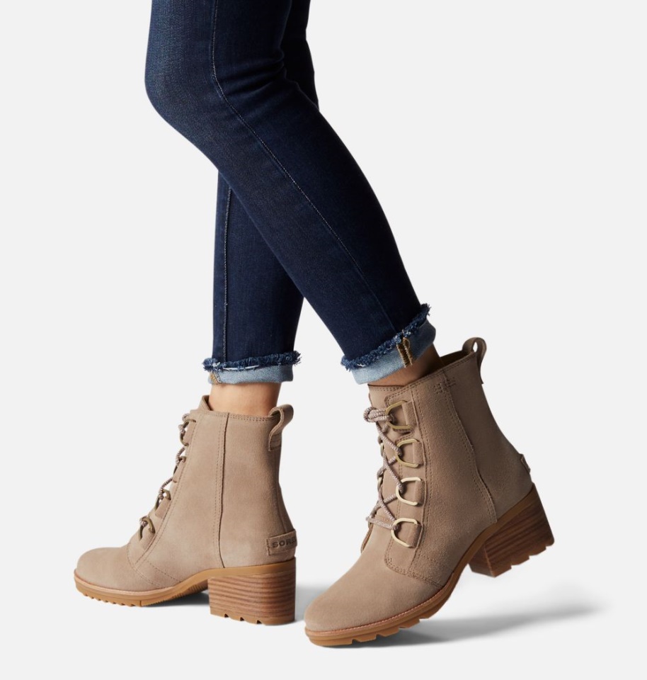 Sorel Omega Taupe-Rose Dust Women's Cate Lace Bootie