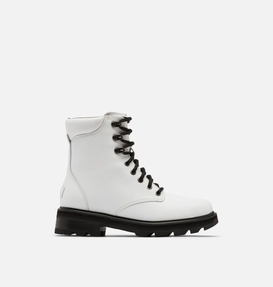 Sorel White-Black Women's Lennox Lace Stkd Boot