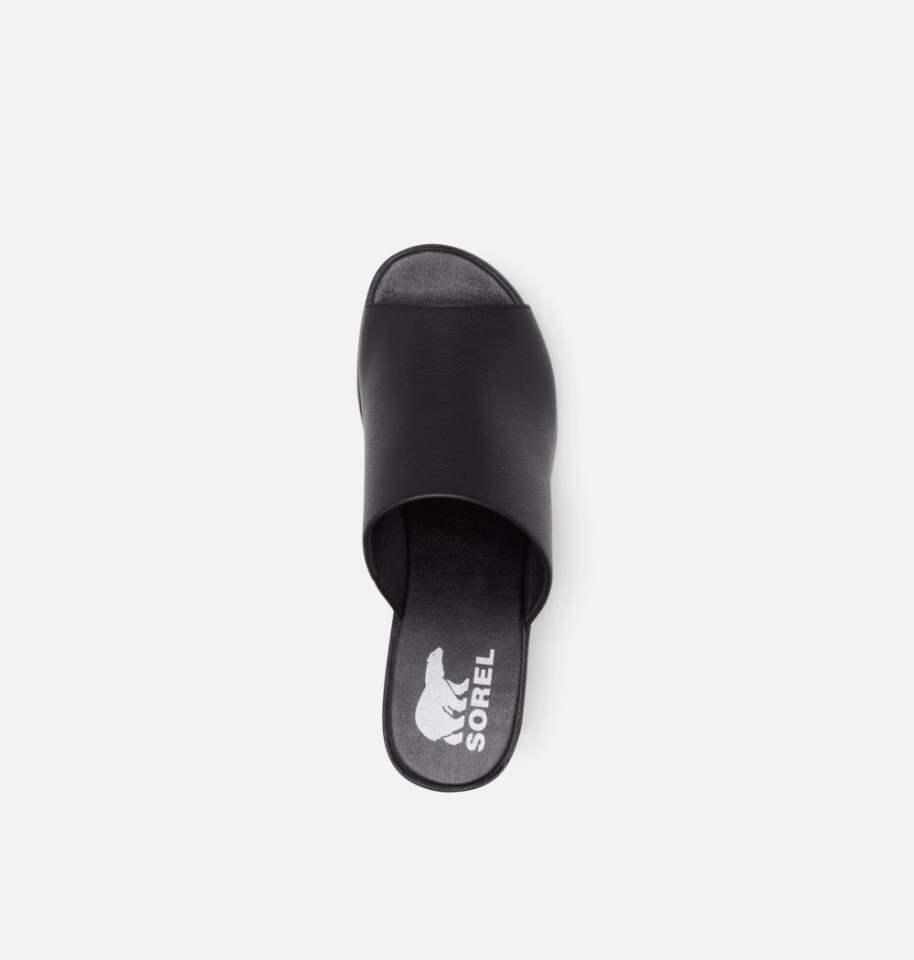 Sorel Women's Cameron Wedge Mule Sandal Black-White