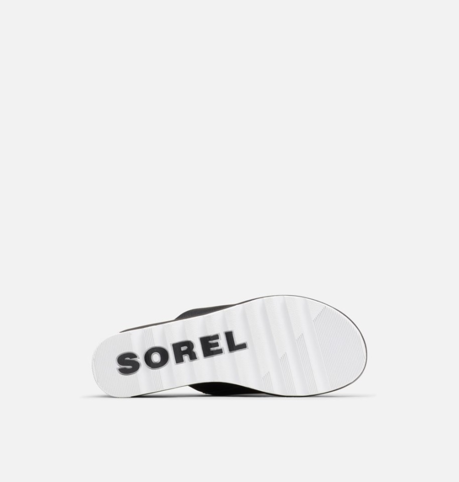 Sorel Women's Cameron Wedge Mule Sandal Black-White