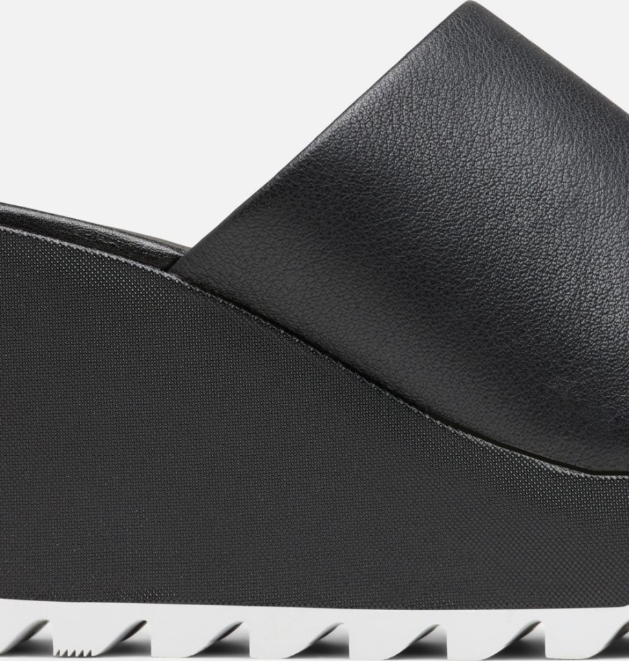 Sorel Women's Cameron Wedge Mule Sandal Black-White
