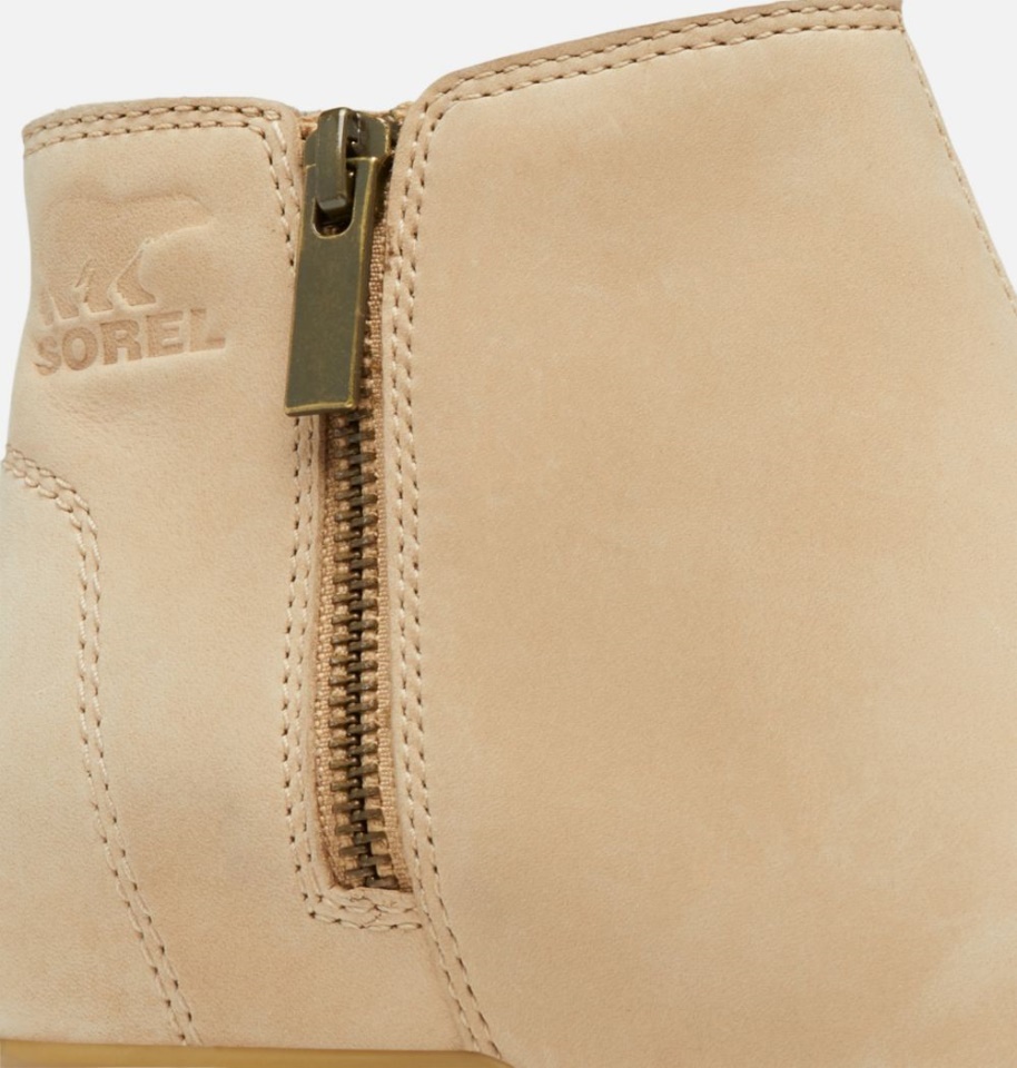 Sorel Women's Evie Zip Wedge Bootie Canoe-Laurel Leaf