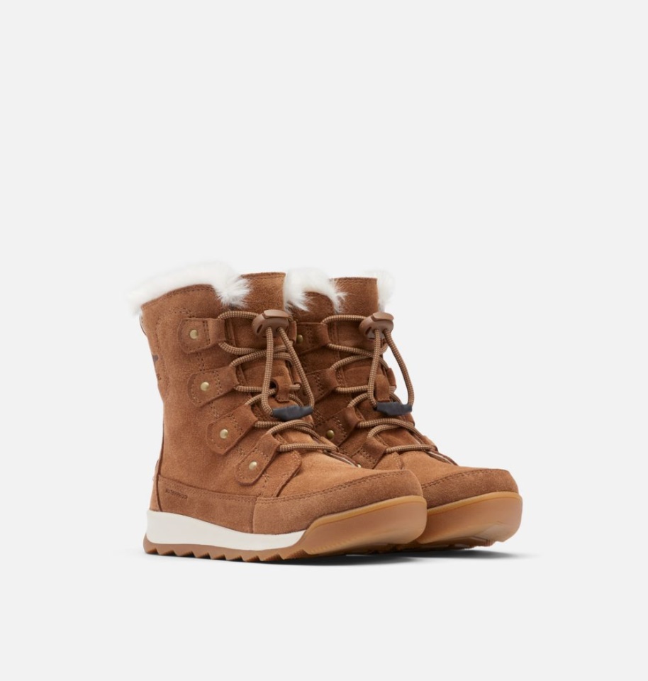Velvet Tan-Chalk Sorel Youth Whitney Ii Joan Lace Boot