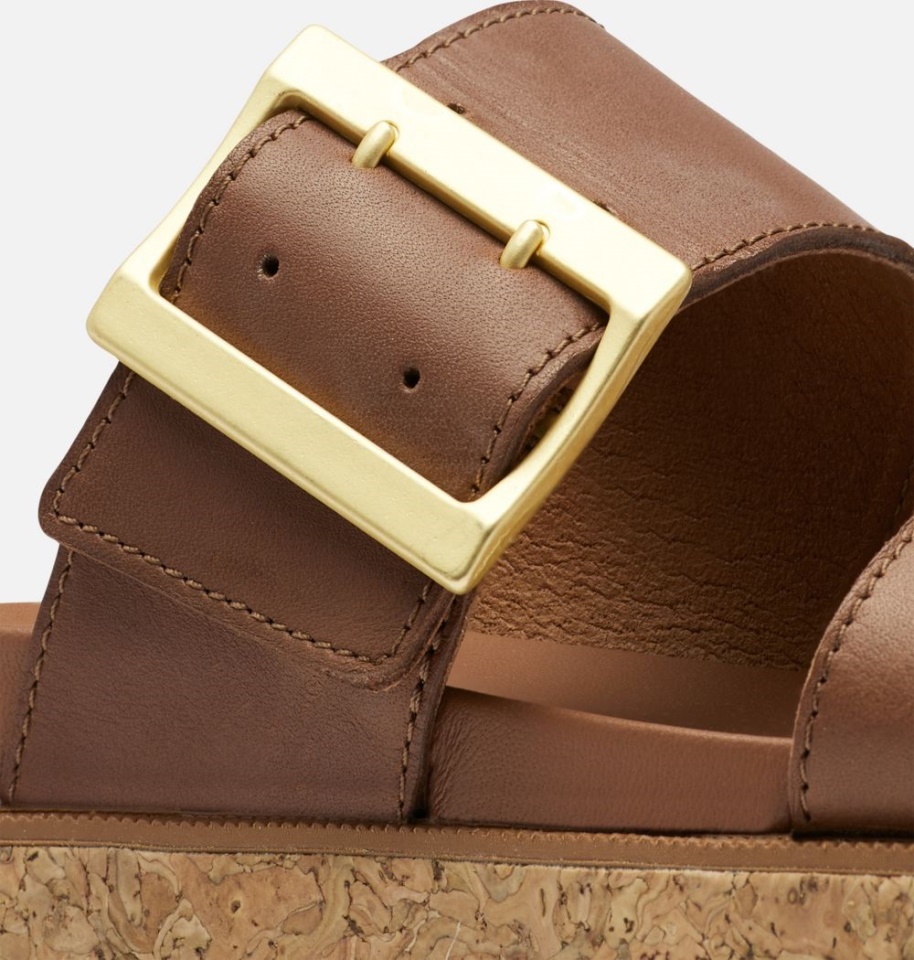 Velvet Tan-Gum 2 Sorel Women's Roaming Buckle Slide Sandal