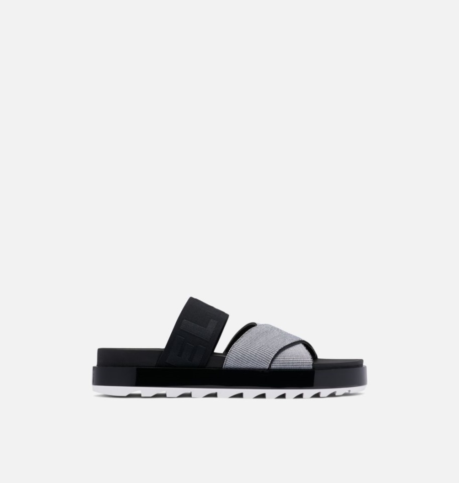 White-Black Women's Roaming Sport Slide Sandal Sorel