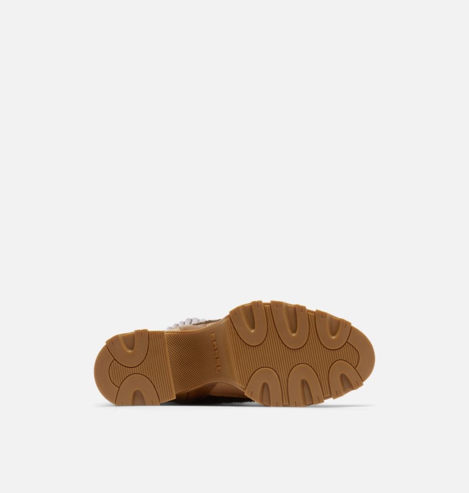 Women's Brex Heel Cozy Lace Bootie Sorel Tawny Buff-Blackened Brown