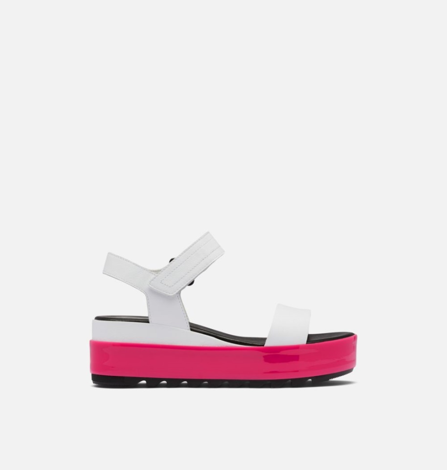 Women's Cameron Flatform Wedge Sandal Sorel White-Punch Pink
