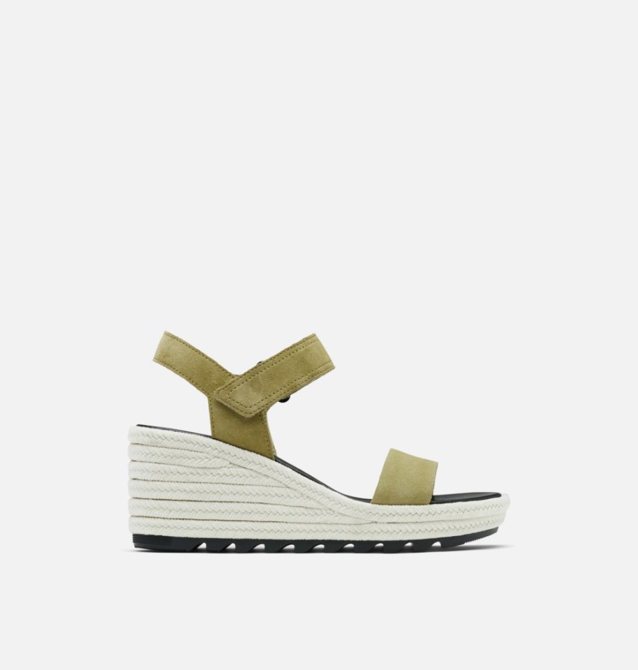 Women's Cameron Wedge Sandal Olive Shade-Sea Salt Sorel