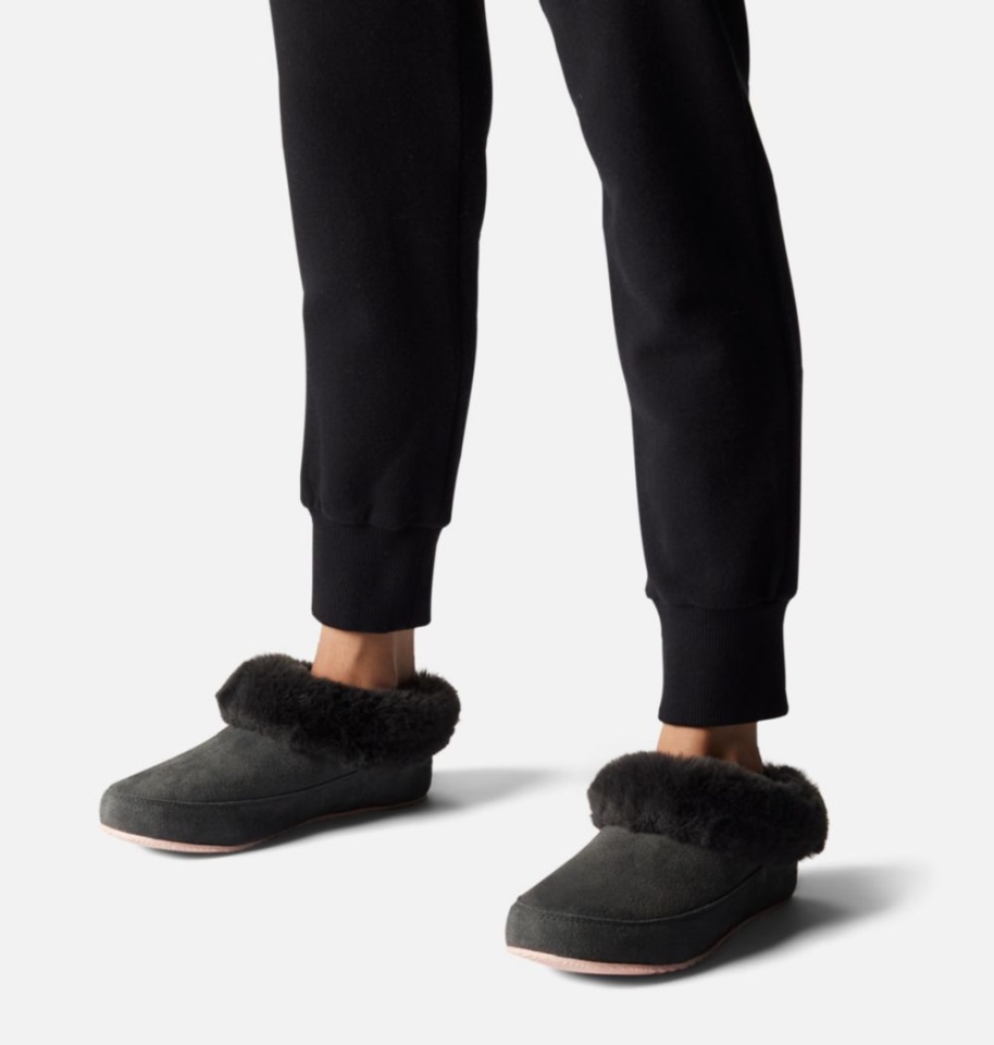 Women's Go Coffee Run Slipper Dark Moss-Peach Blossom Sorel