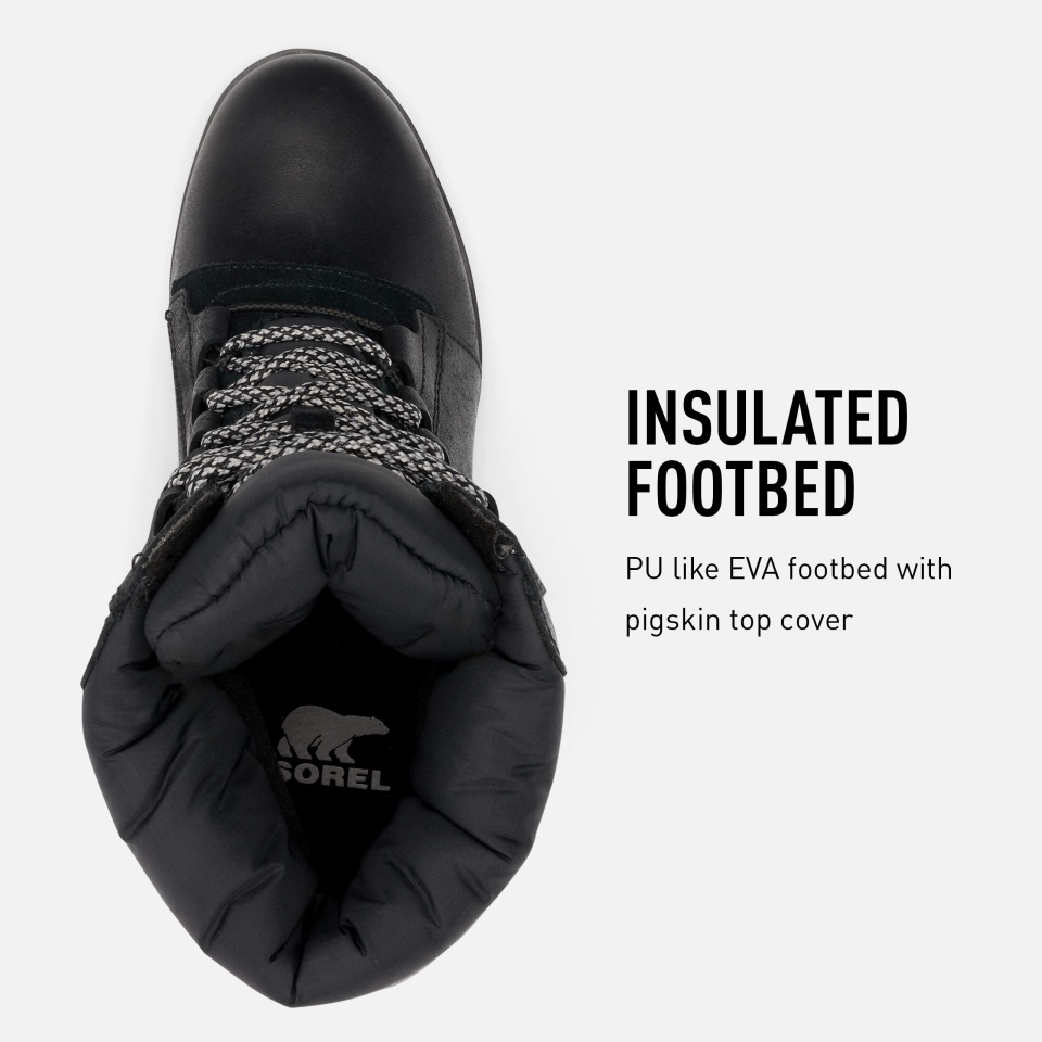 Women's Joan Uptown Mid Lace Boot Rain Waterproof Sorel Black