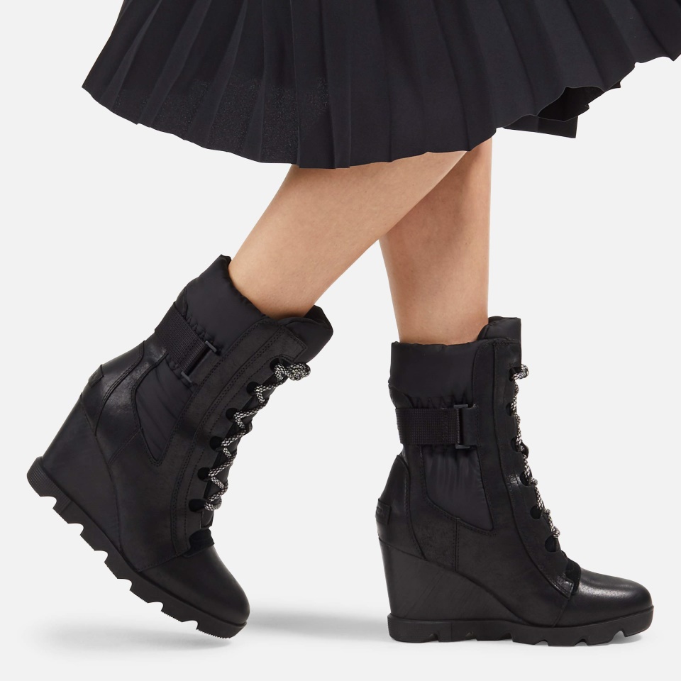 Women's Joan Uptown Mid Lace Boot Rain Waterproof Sorel Black