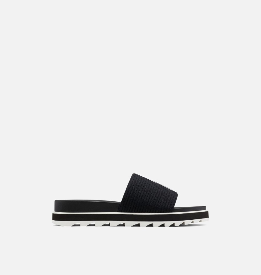 Women's Roaming Easy Slide Sandal Black-Sea Salt Sorel