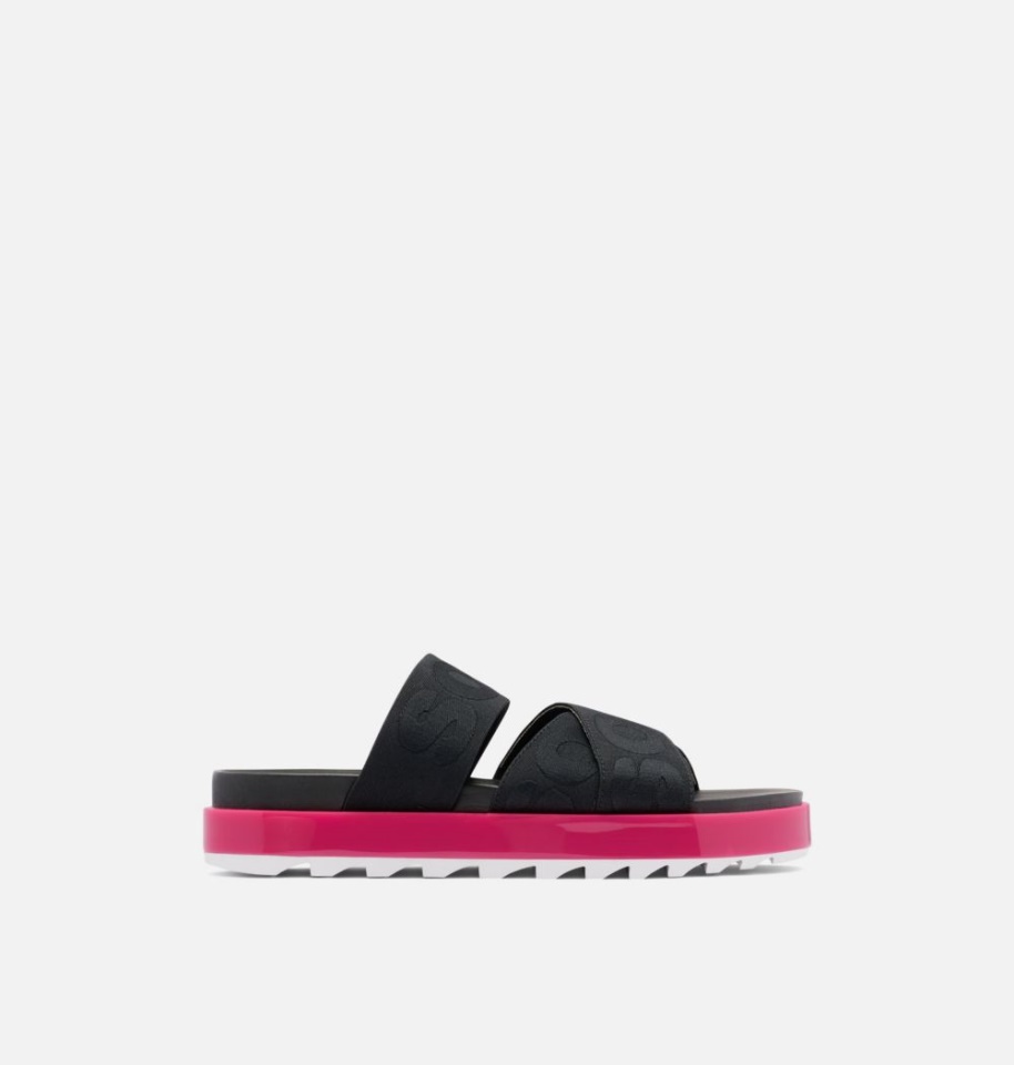 Women's Roaming Sport Slide Sandal Sorel Black-Punch Pink