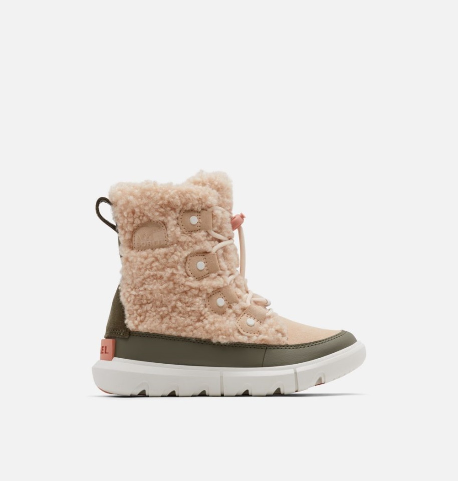Youth Explorer Cozy Boot Nova Sand-Stone Green Sorel