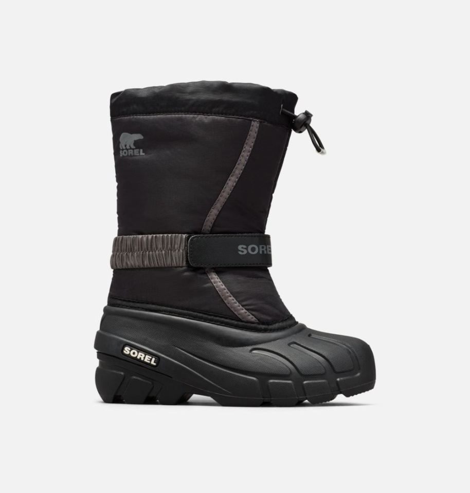 Youth Flurry Boot Sorel Black-City Grey